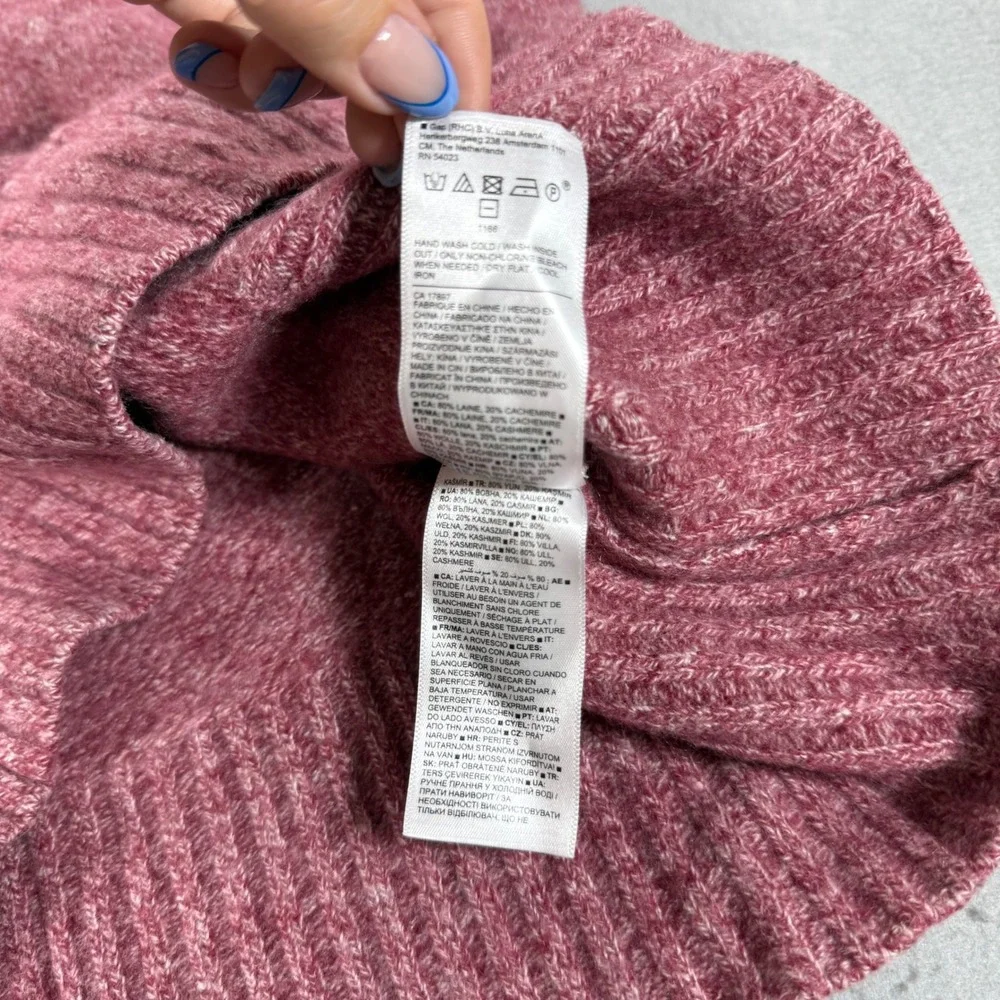 Athleta Vital Tunic Sweater Womens Small Wool Cashmere Pink V Neck Knit - Picture 4 of 7